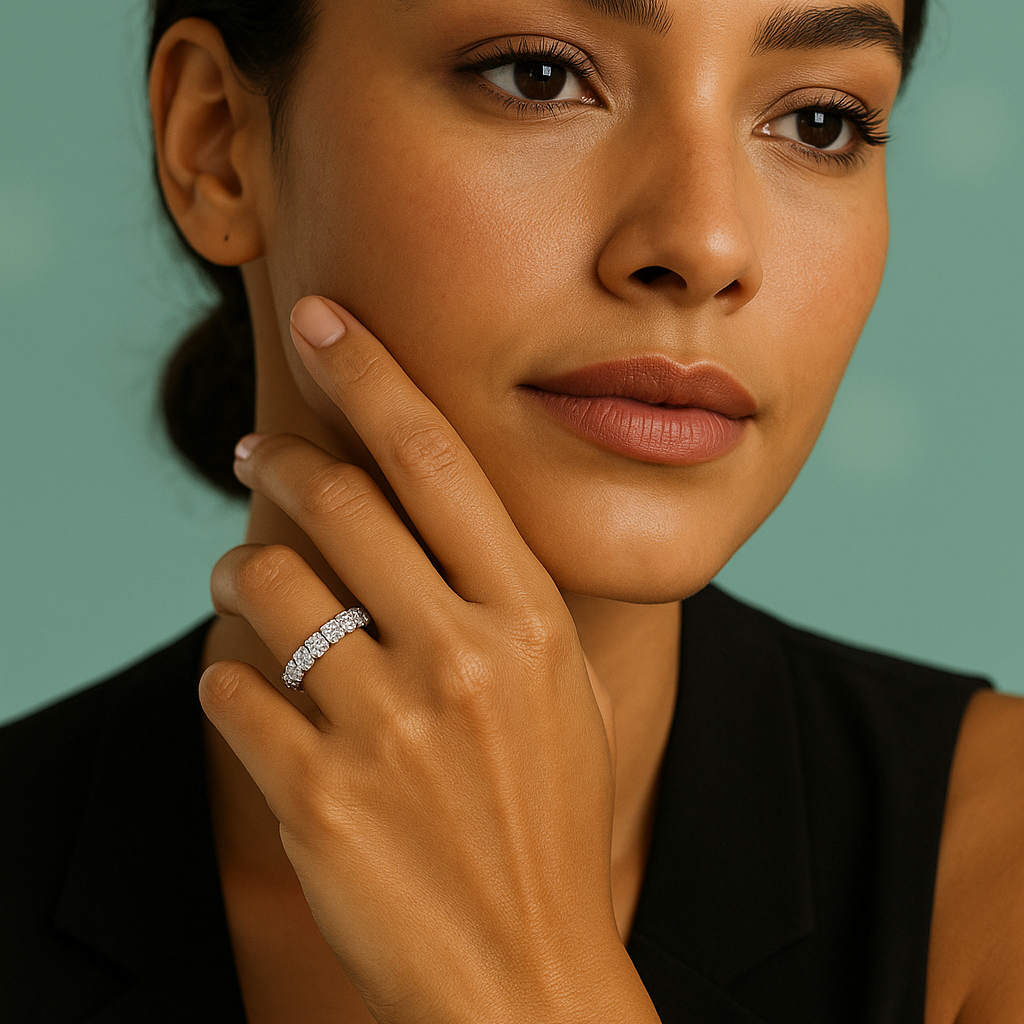 Aliança em Prata 925 Moissanite - Yuna Joias