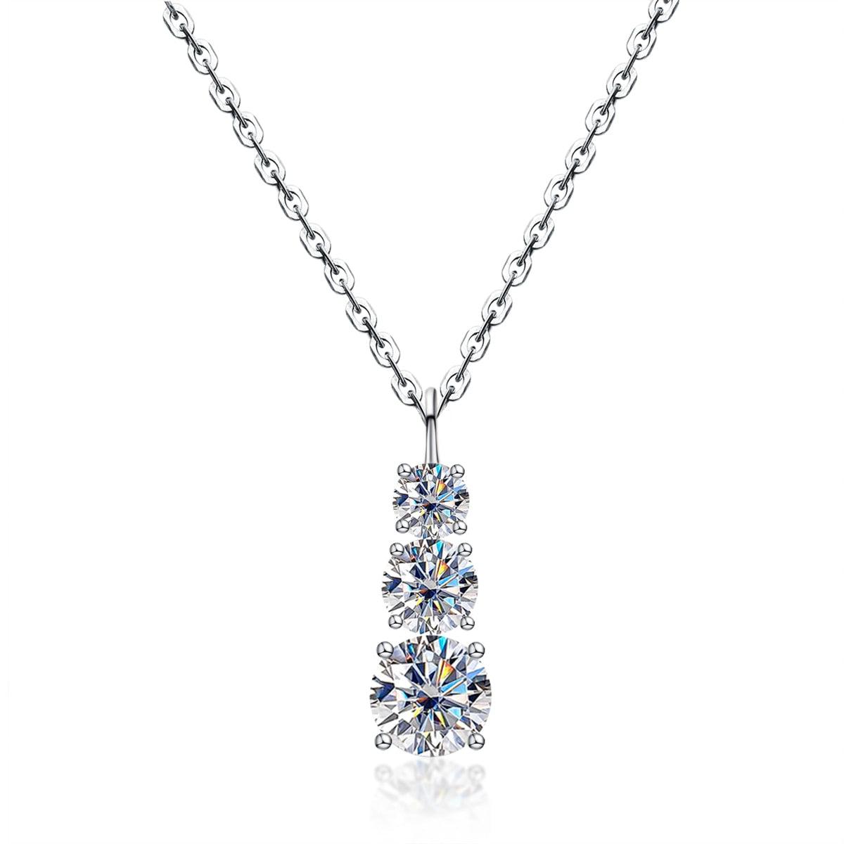 Colar Trilogy Brilhante Moissanite - Yuna Joias