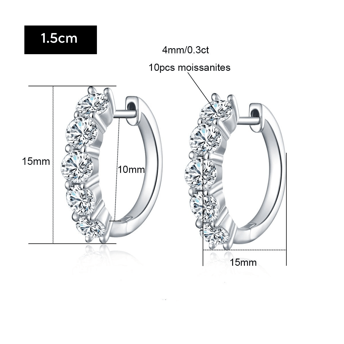 Brinco de Argola Moissanite - Yuna Joias