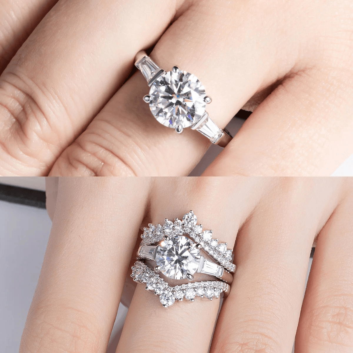 Anel Tríade Brilhante Moissanite - Yuna Joias