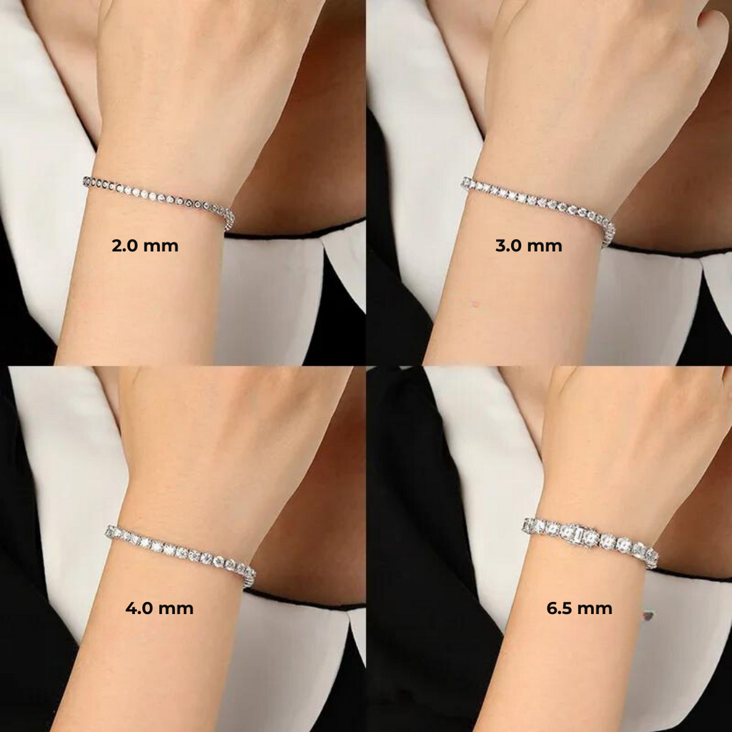 Pulseira Riviera em prata .925 e 3MM Moissanite (SEMANA DA RIVIERA)