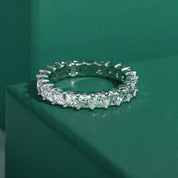 Anel Solitário em Prata 925 com Moissanites - Yuna Joias