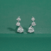 Brinco Trio Moissanite - Yuna Joias