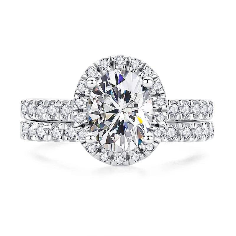 Conjunto Oval Moissanite - Yuna Joias