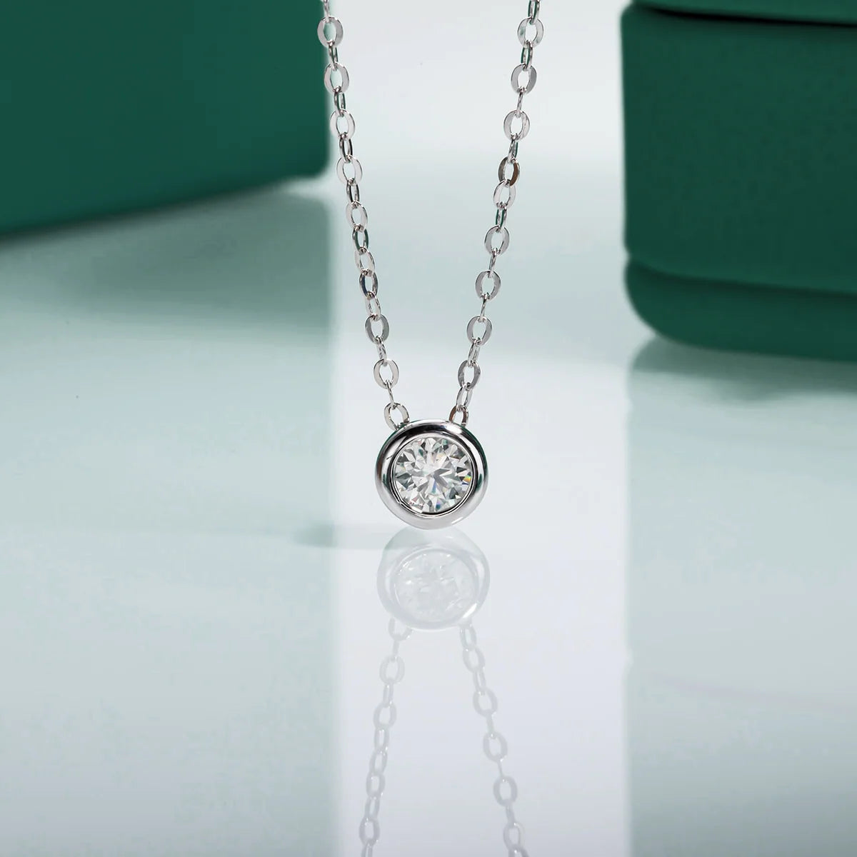 Colar de Prata 925 com Ouro 18k e Moissanite - Yuna Joias