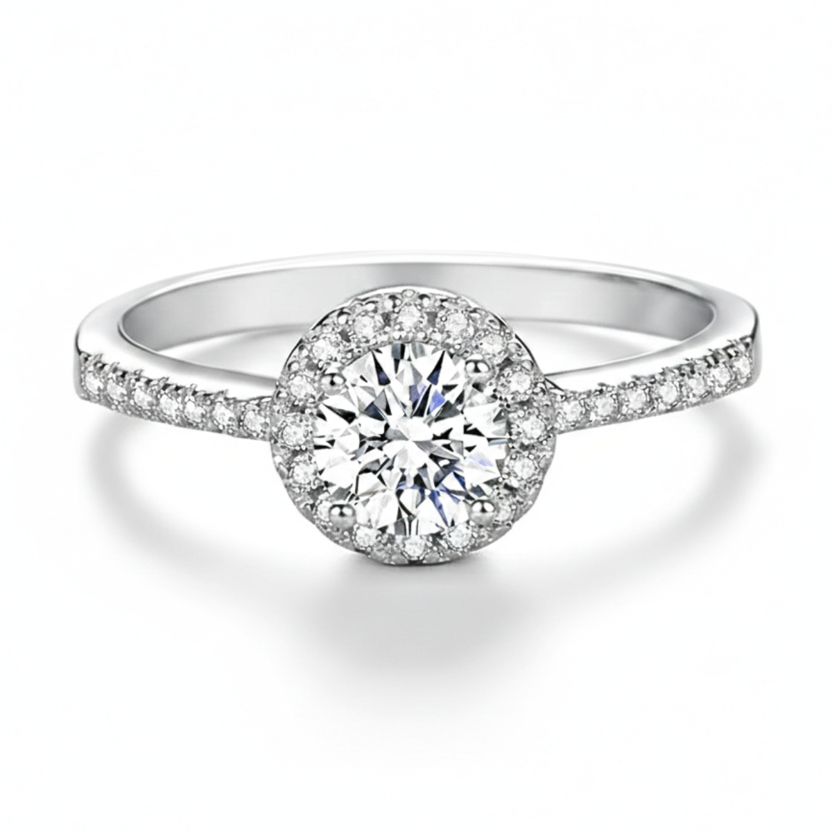 Solitário em prata .925 e 1CT moissanite