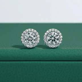 Brinco Round Moissanite - Yuna Joias