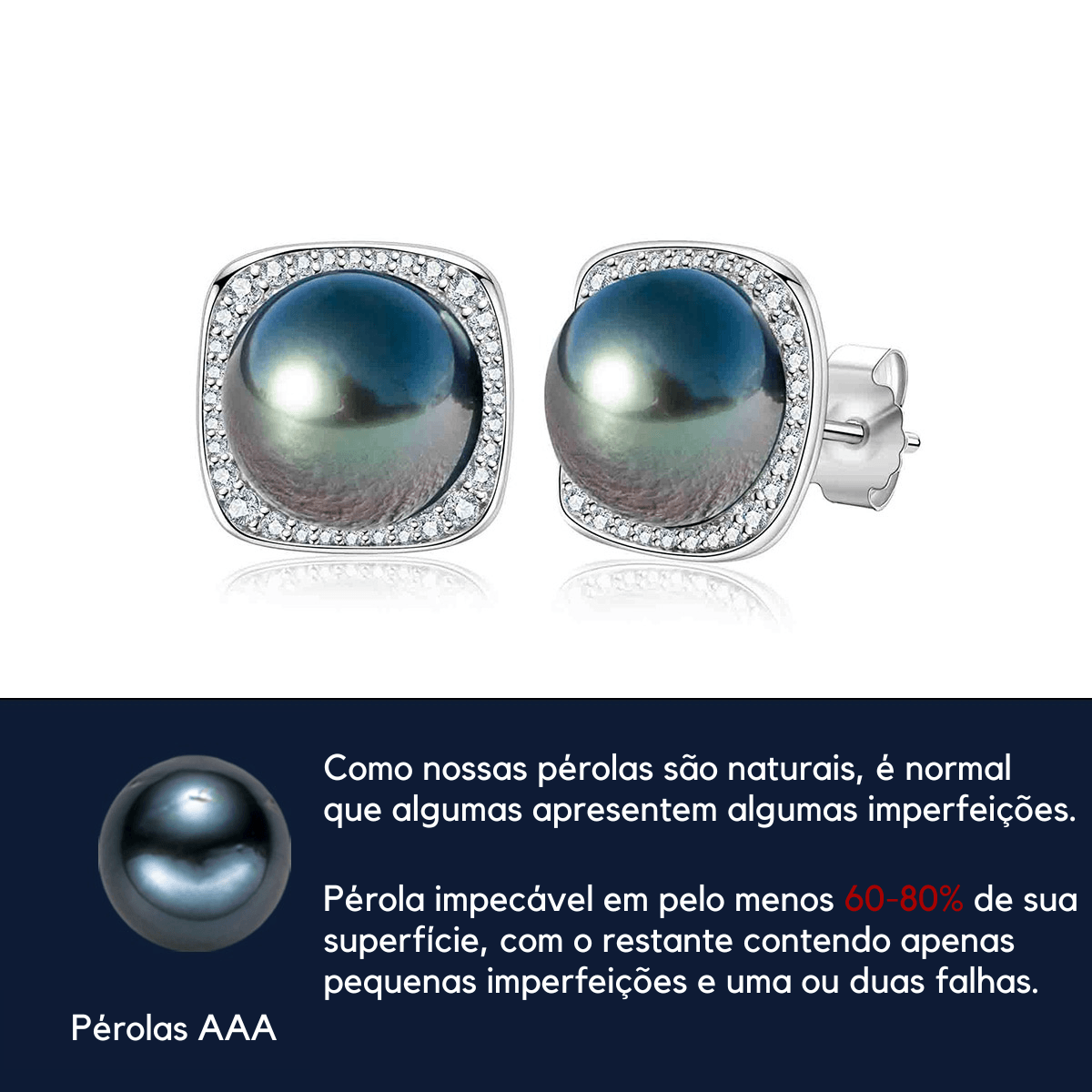 Brinco Pérola Radiante Moissanite - Yuna Joias