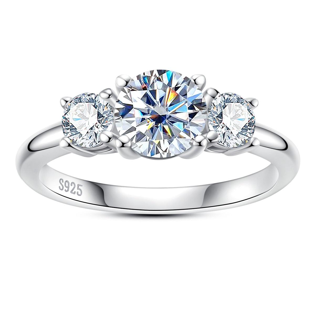 Anel Trio Moissanite - Yuna Joias