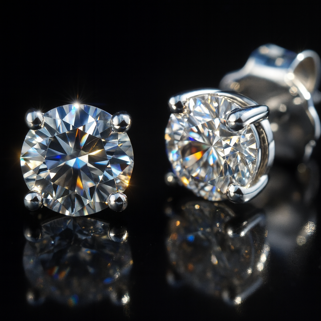 Brinco Solitário Moissanite em Prata 925 - Yuna Joias