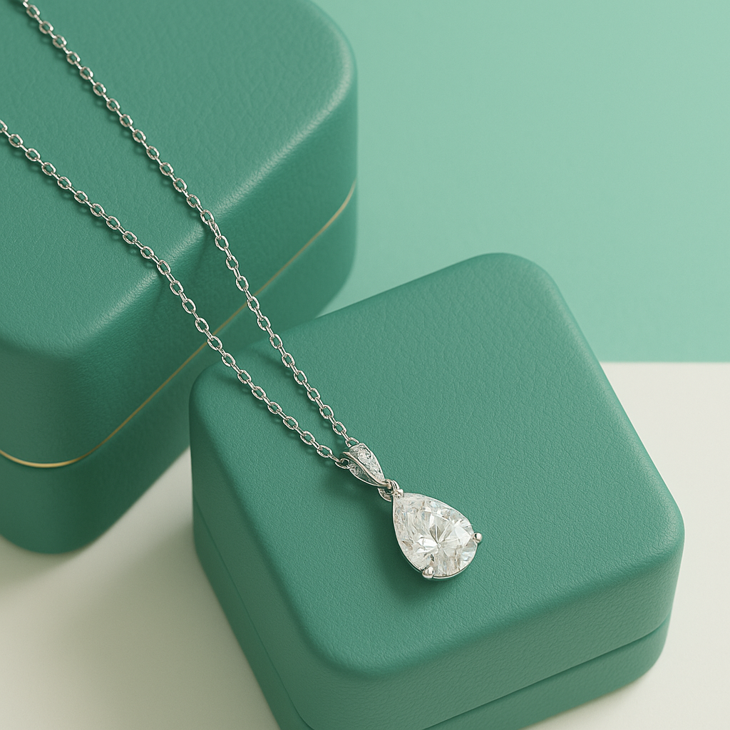 Colar de Moissanite 2.0ct em Prata 925 com Banho de Ouro 18k – Yuna Joias