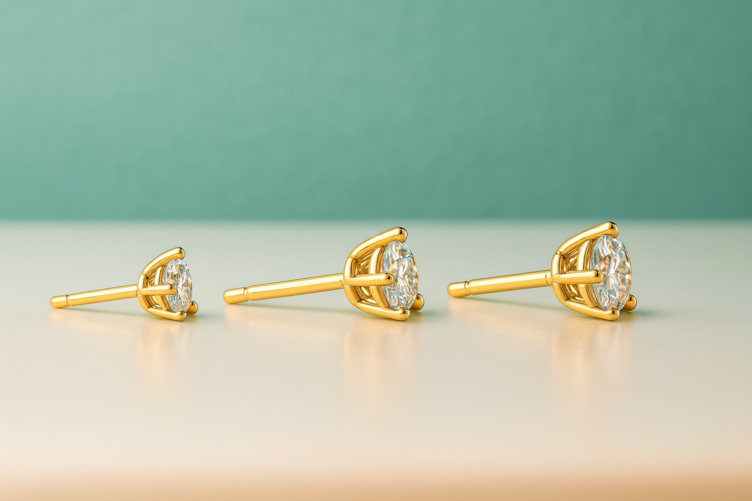 Brincos com Moissanite 2.0ct – Prata 925 com Banho de Ouro 18k - Yuna Joias