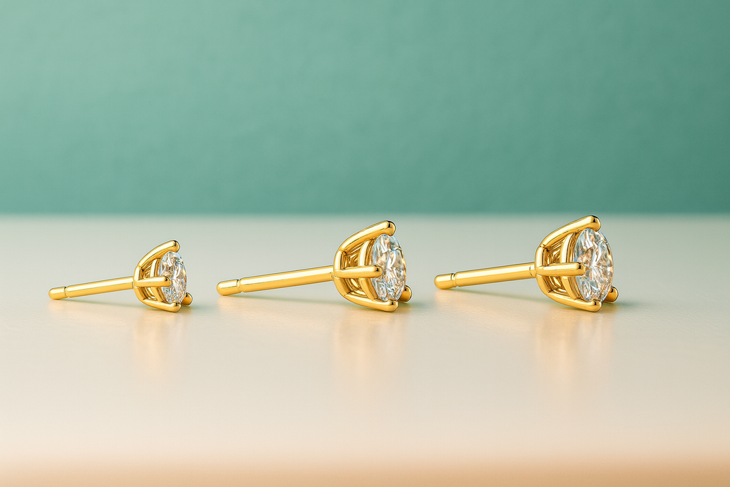 Brincos com Moissanite 2.0ct – Prata 925 com Banho de Ouro 18k - Yuna Joias