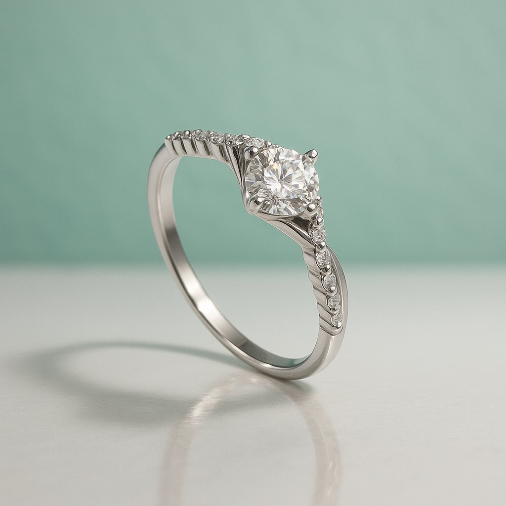 Anel Moissanite - Prata 925 Esterlina