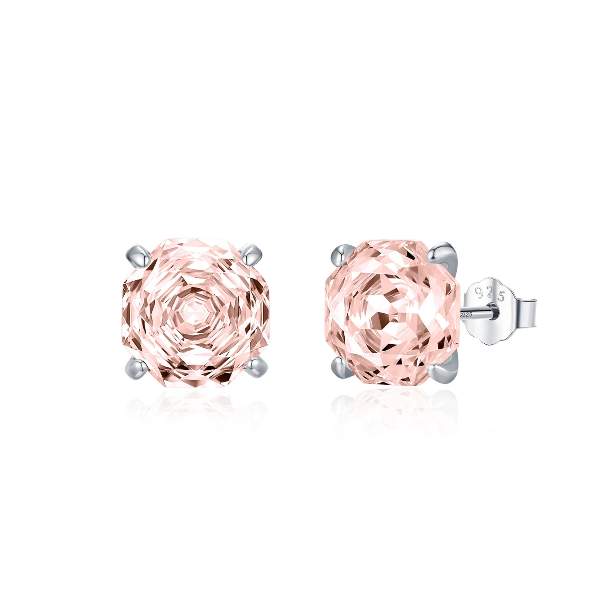 Brinco Solitário Feminino Cor Pôr do Sol - Joia Romântica em Prata 925 com Lapidação Rose Cut - Yuna Joias