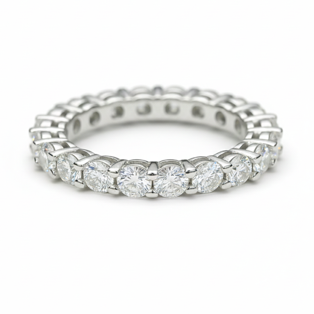 Aliança em prata .925 e 5mm moissanite