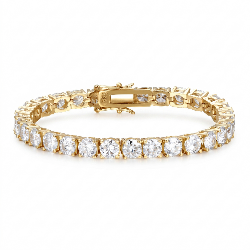 Pulseira Riviera em prata .925 e 5.0 MM Moissanite (SEMANA DA RIVIERA) AM