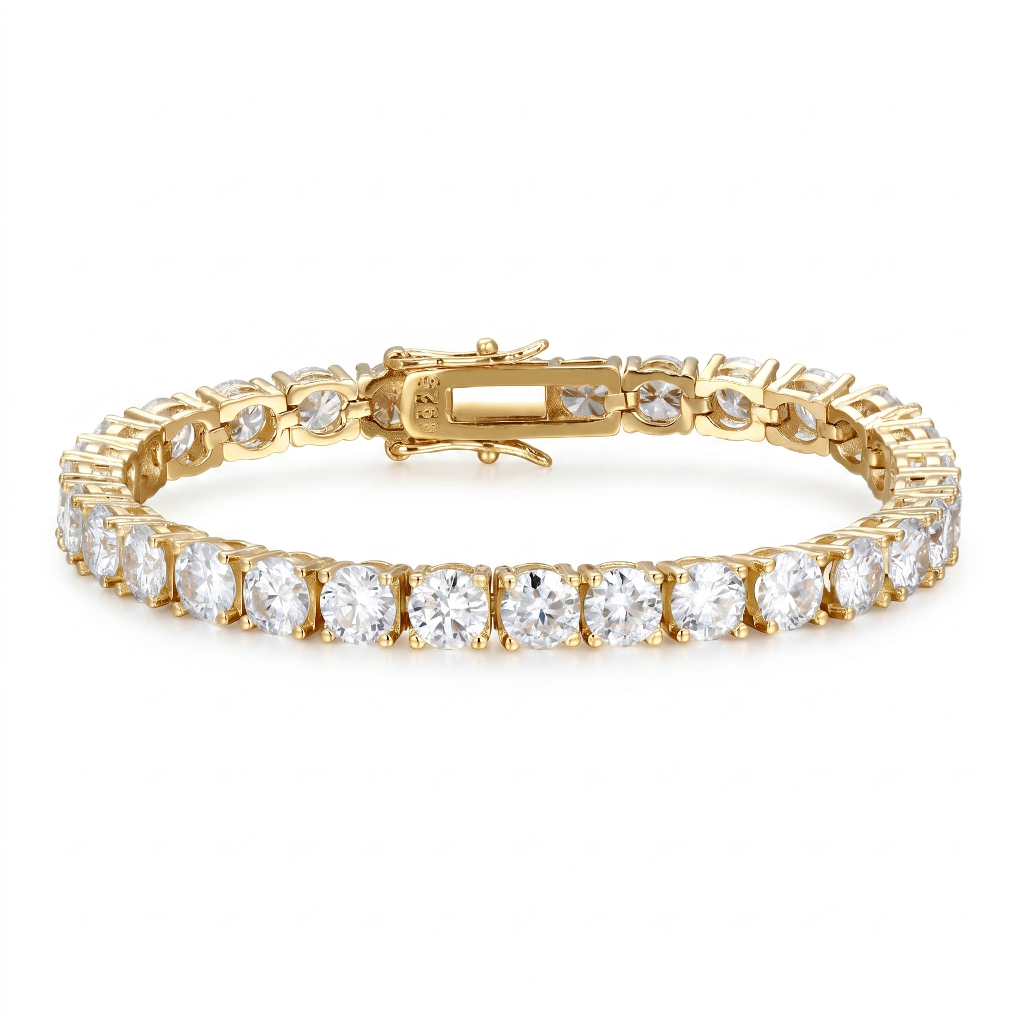 Pulseira Riviera em prata .925 e 5.0 MM Moissanite (SEMANA DA RIVIERA) AM