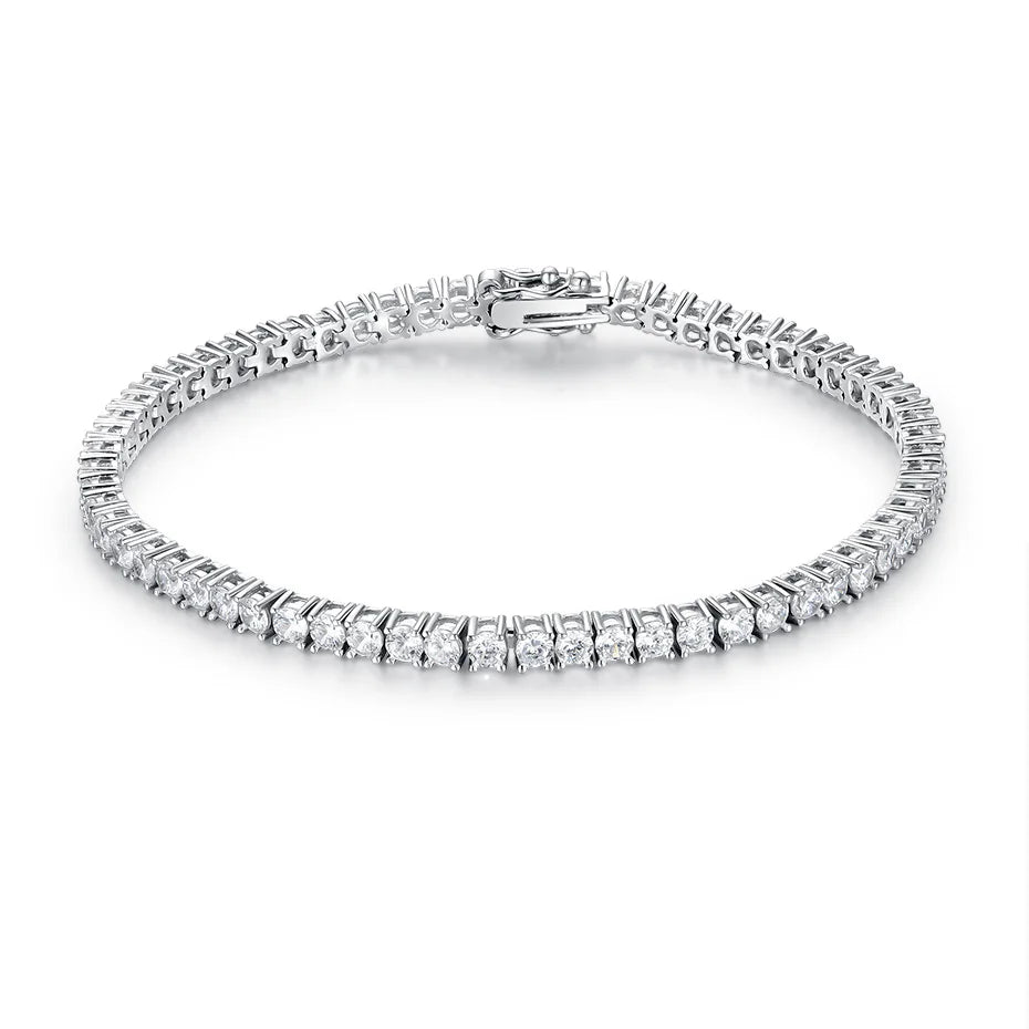 Pulseira Riviera em prata .925 e 3.0 MM Moissanite (SEMANA RIVIERA)