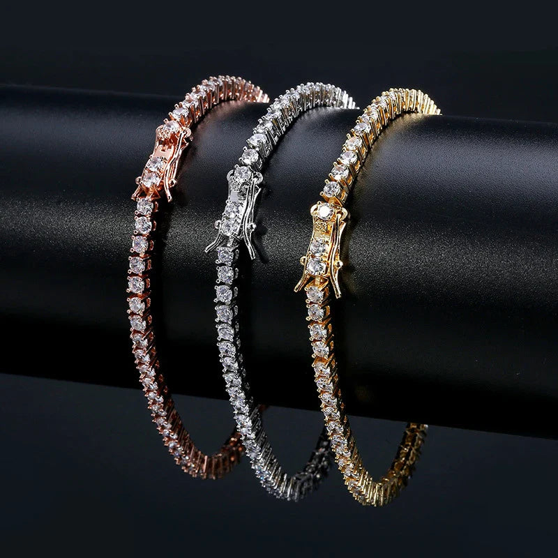 Pulseira Riviera em prata .925 e 2mm Moissanite (SEMANA RIVIERA)
