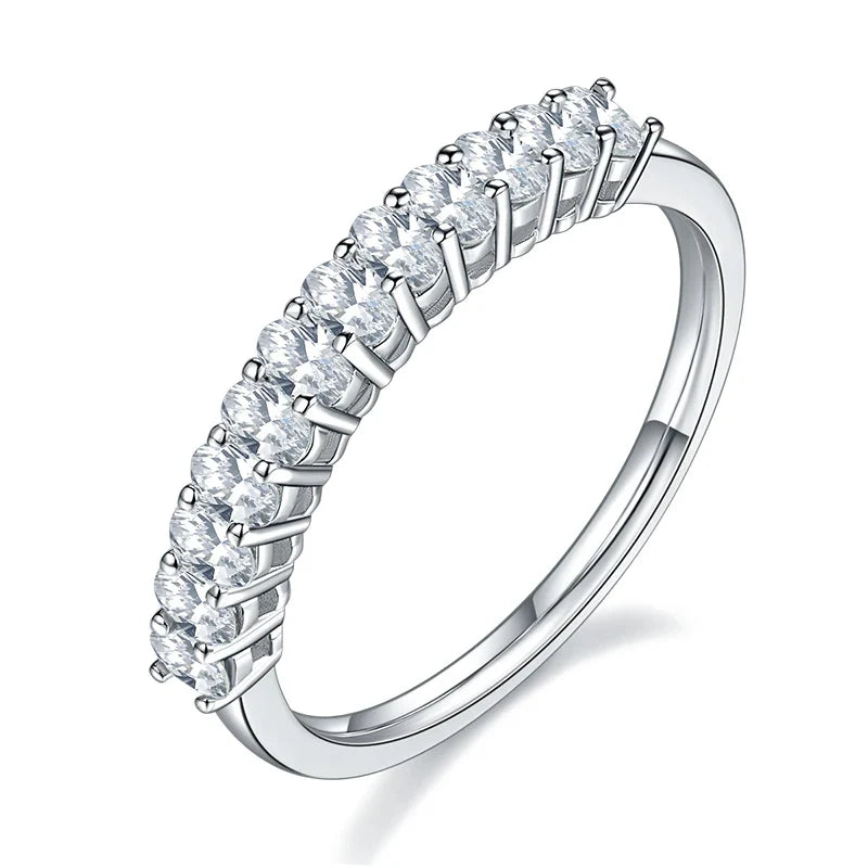 Anel Oval  Moissanite .925 Prata Esterlina