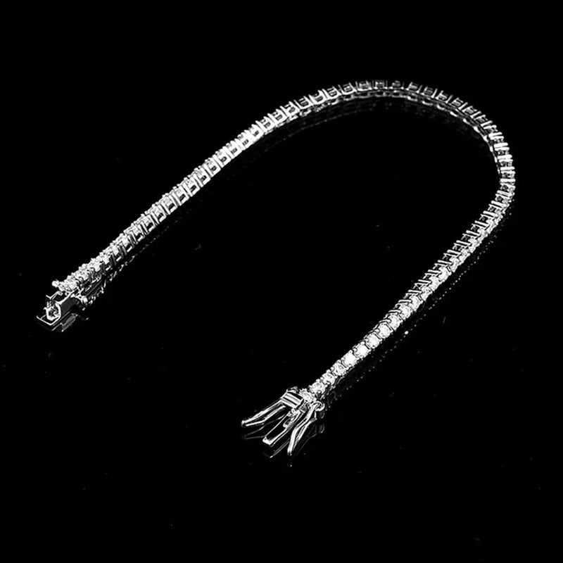 Pulseira Riviera em prata .925 e 2mm Moissanite (SEMANA RIVIERA)