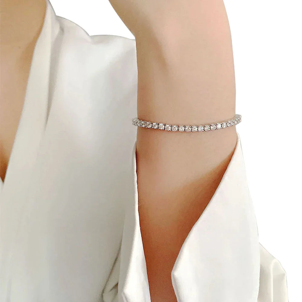 Pulseira Riviera em prata .925 e 3.0 MM Moissanite (SEMANA RIVIERA)