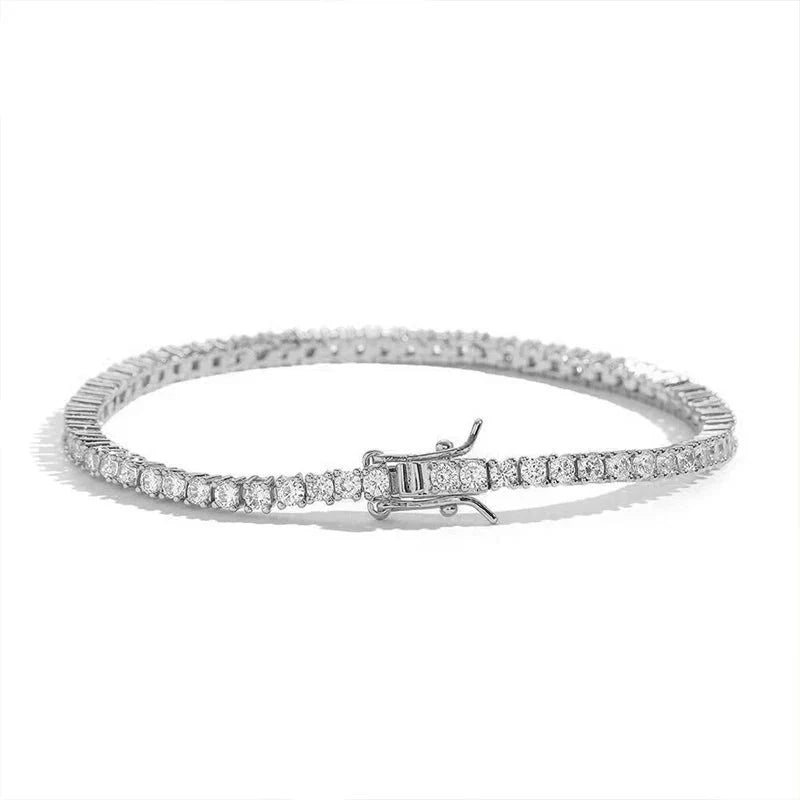 Pulseira Riviera em prata .925 e 2mm Moissanite (SEMANA RIVIERA)
