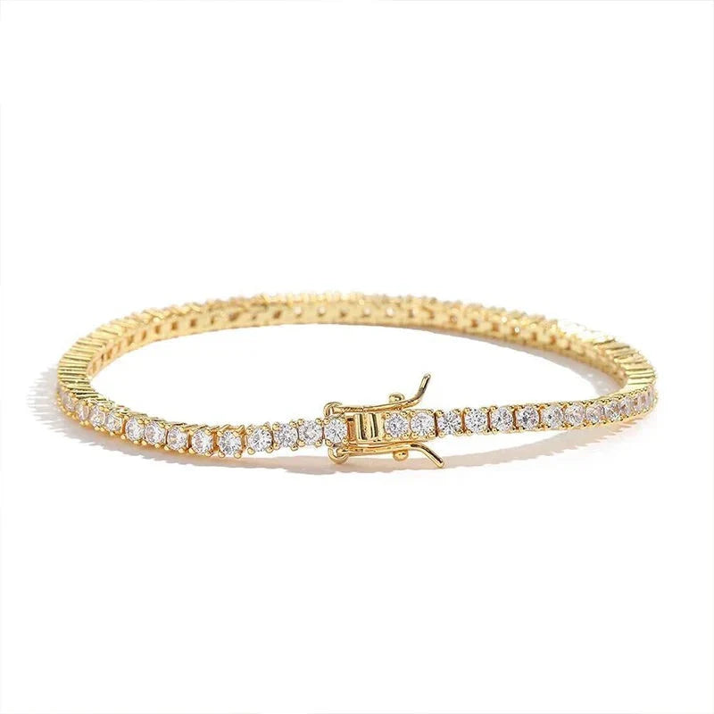 Pulseira Riviera em prata .925 e 2mm Moissanite (SEMANA RIVIERA)