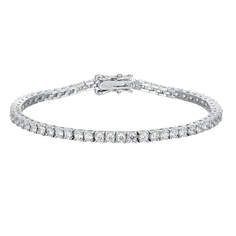 Pulseira Riviera em prata .925 e 3.0 MM Moissanite (SEMANA RIVIERA)