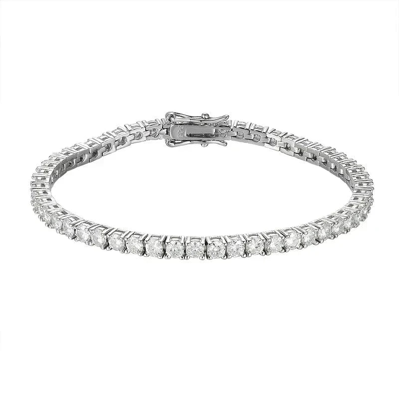 Pulseira Riviera em prata .925 e 4.0 MM Moissanite (SEMANA RIVIERA)