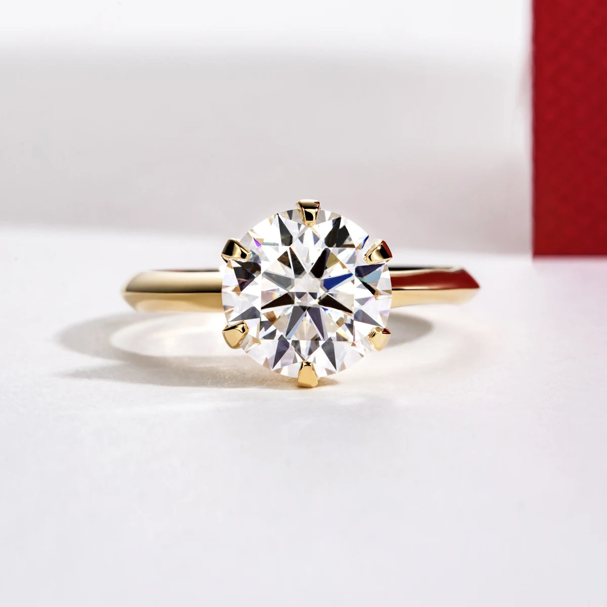 Aliança de Noivado Ouro Branco 14K com Moissanite de 3 Quilates – Certificado GRA | Yuna Joias