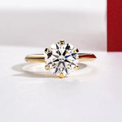Aliança de Noivado Ouro Branco 14K com Moissanite de 3 Quilates – Certificado GRA | Yuna Joias