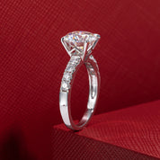 Anel de Noivado em Ouro Branco 14K com Moissanite de 3.5 Quilates – Yuna Joias