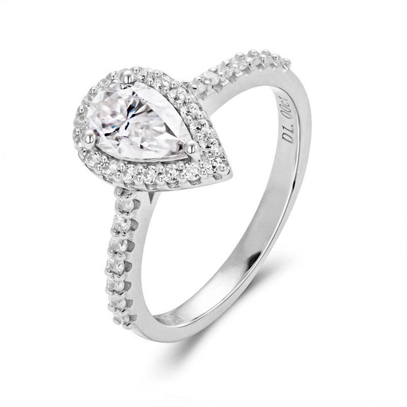 Anel Pear Moissanite - Yuna Joias