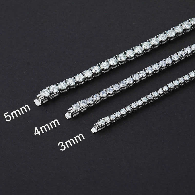 Colar Riviera em prata .925 e 3.0mm moissanite