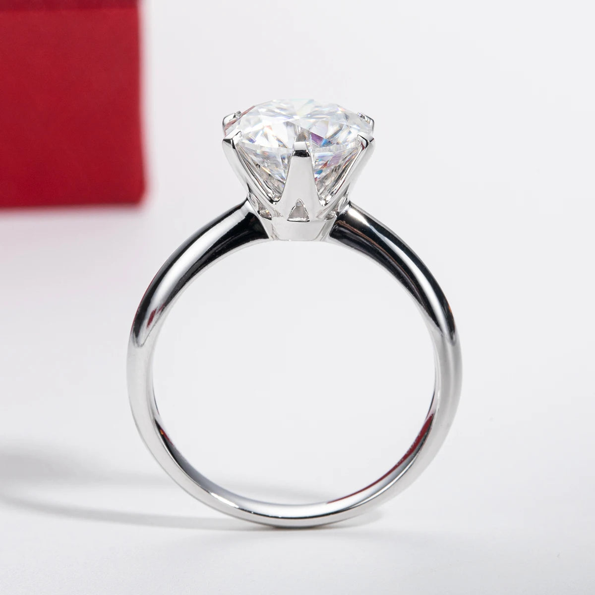 Aliança de Noivado Ouro Branco 14K com Moissanite de 3 Quilates – Certificado GRA | Yuna Joias