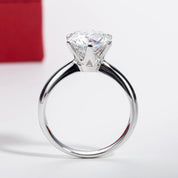 Aliança de Noivado Ouro Branco 14K com Moissanite de 3 Quilates – Certificado GRA | Yuna Joias