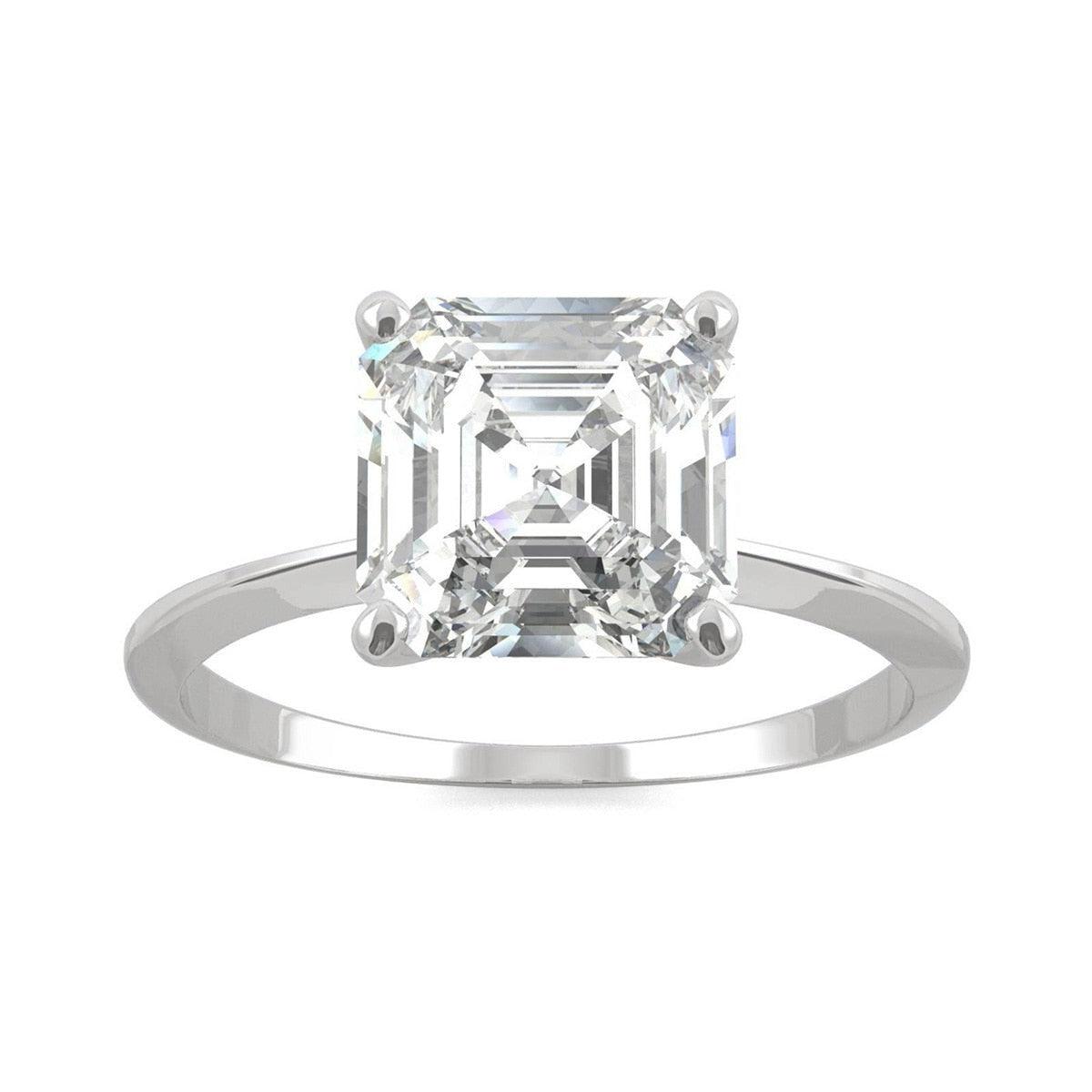 Anel Solitário Asscher Moissanite - Yuna Joias