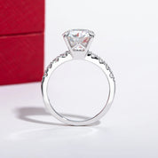 Anel de Noivado em Ouro Branco 14K com Moissanite de 3.5 Quilates – Yuna Joias