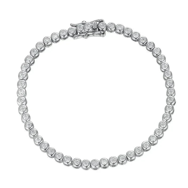 Pulseira Riviera em prata .925 e 5.0 MM Moissanite