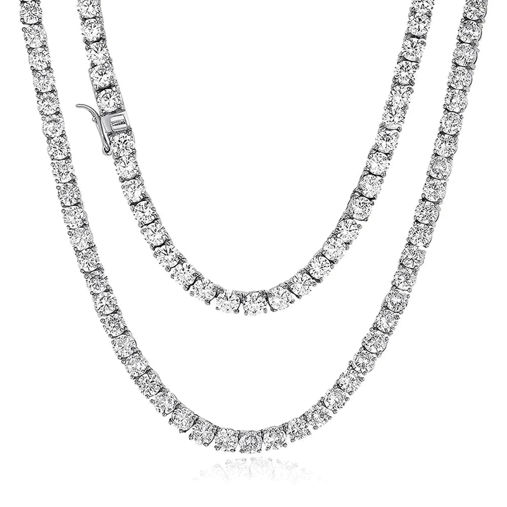 Colar Riviera em prata .925 e 4.0 mm moissanite