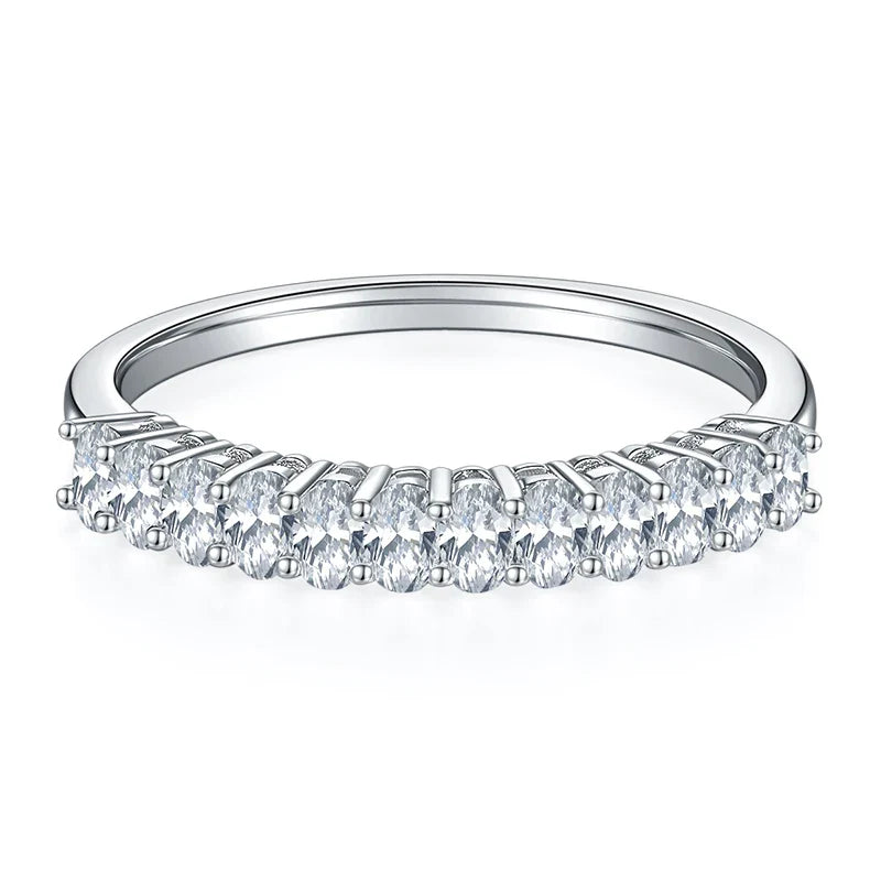 Anel Oval  Moissanite .925 Prata Esterlina