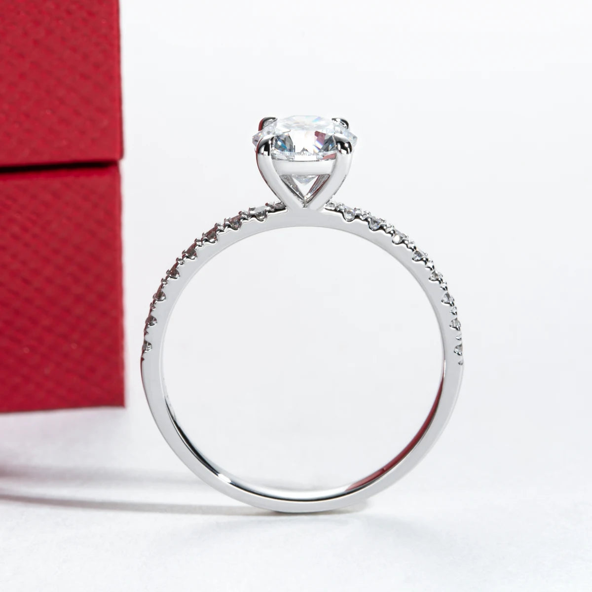 Anel de Noivado em Ouro Branco 14K com Diamante Cultivado em Laboratório – Certificado IGI, Cor D, Pureza VVS - Yuna Joias