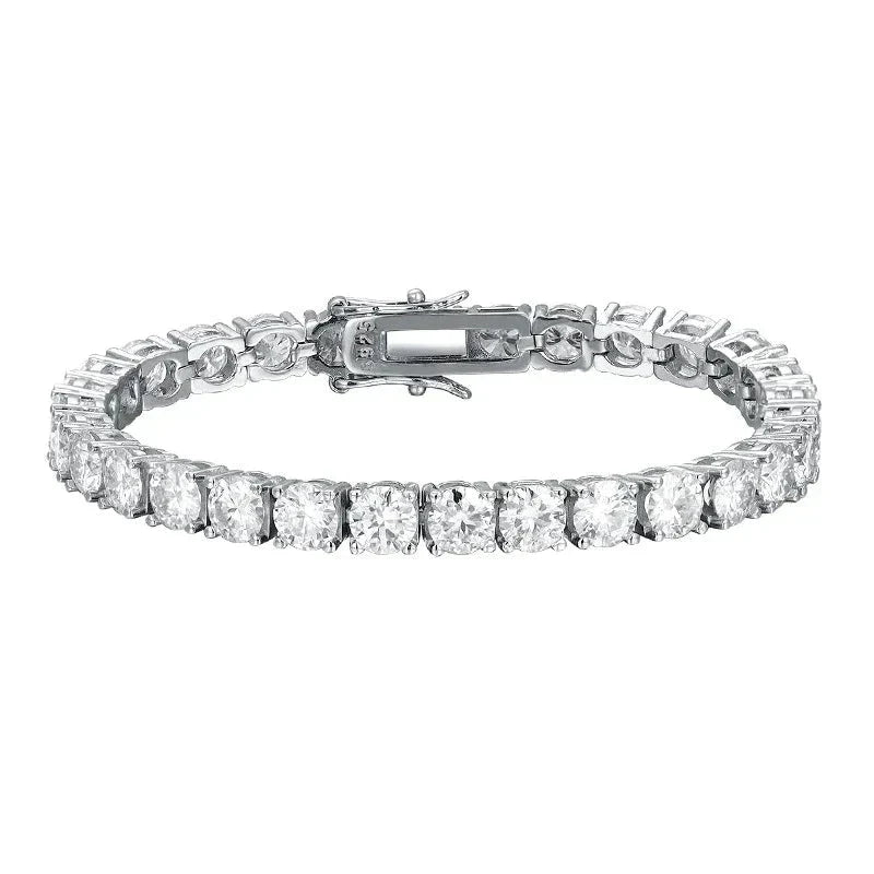 Pulseira Riviera em prata .925 e 5.0 MM Moissanite (SEMANA DA RIVIERA) AM
