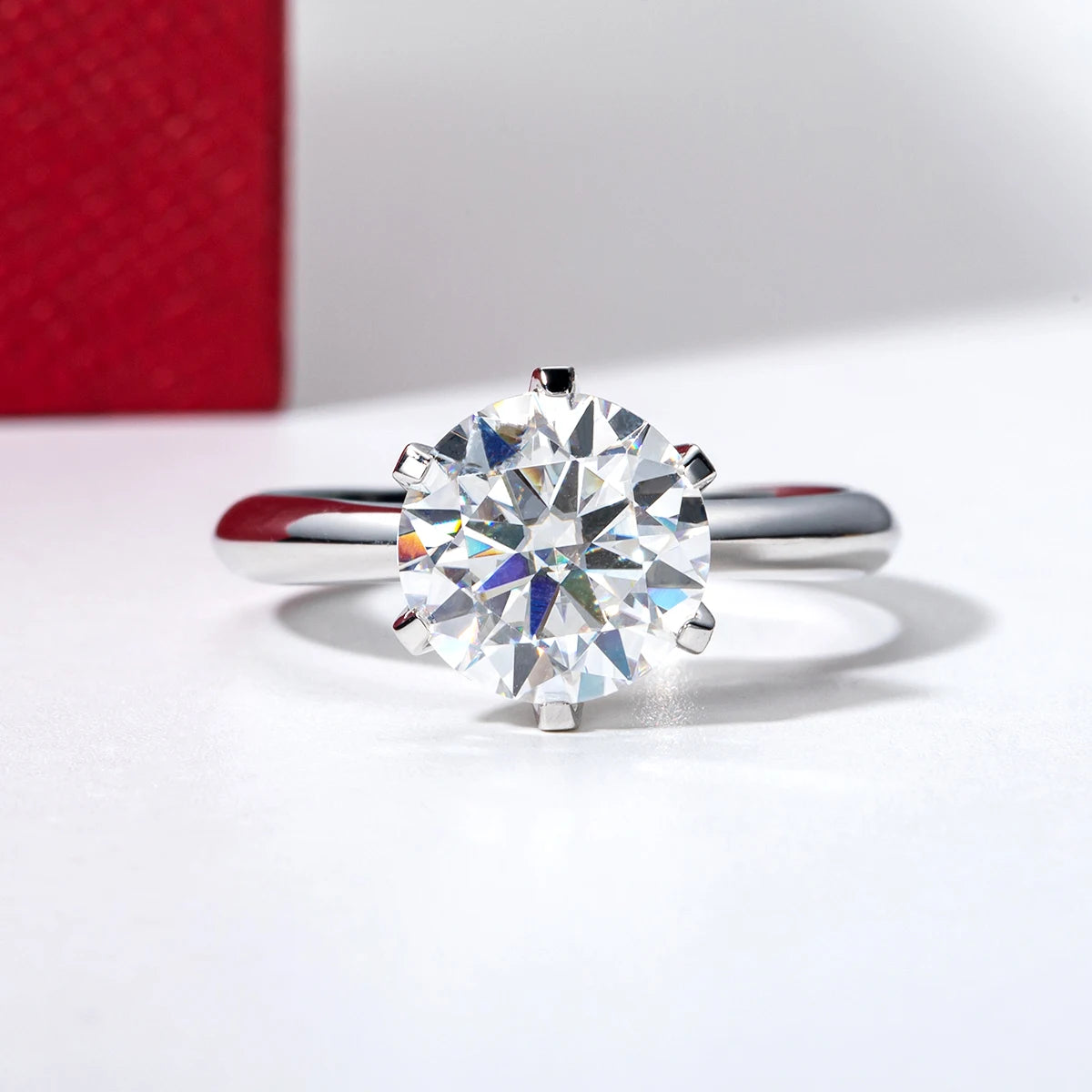 Aliança de Noivado Ouro Branco 14K com Moissanite de 3 Quilates – Certificado GRA | Yuna Joias
