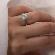 Aliança de Noivado Ouro Branco 14K com Moissanite de 3 Quilates – Certificado GRA | Yuna Joias