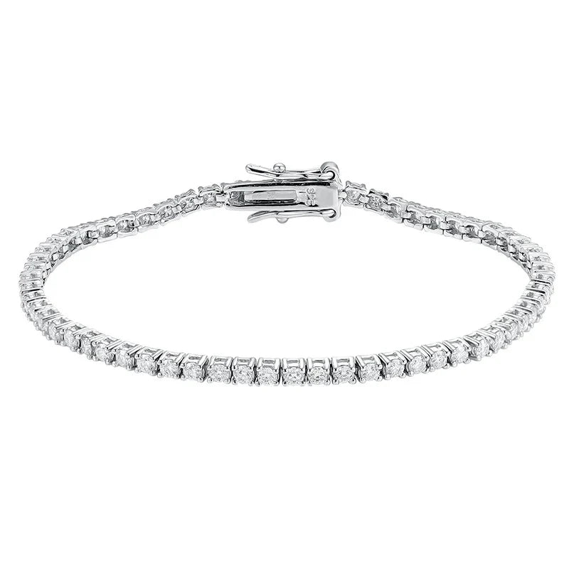 Pulseira Riviera em prata .925 e 2mm Moissanite (SEMANA RIVIERA)