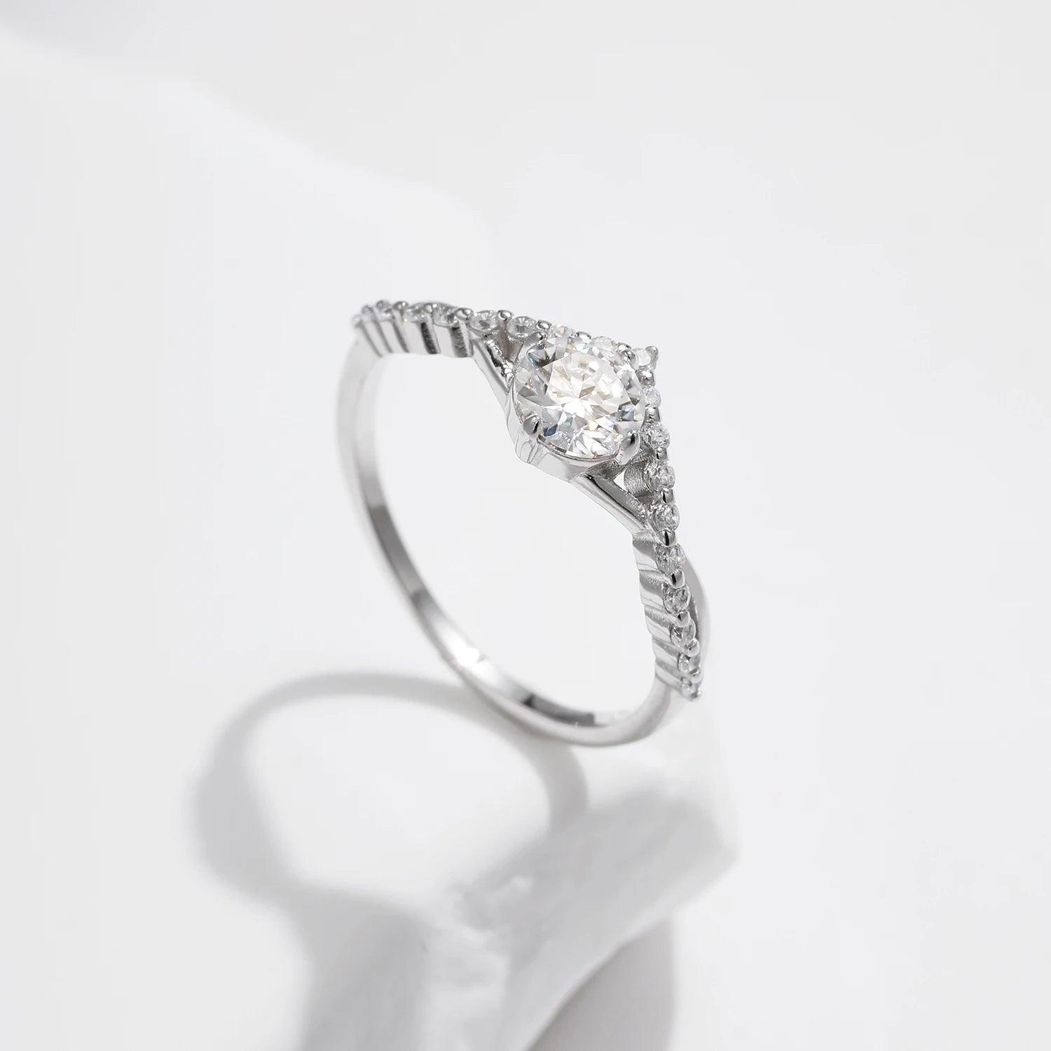 Anel Moissanite - Prata 925 Esterlina - Yuna Joias