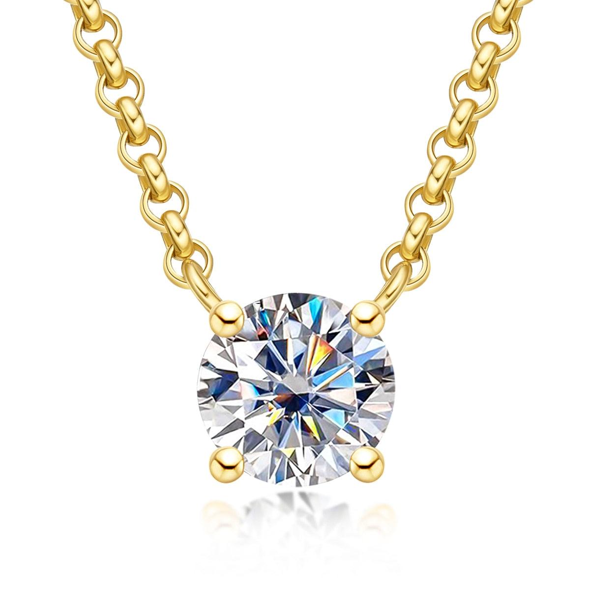 Colar Ponto de Luz 4 Garras Moissanite - Yuna Joias